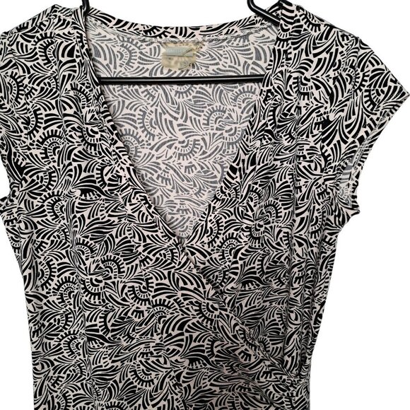 Athleta Black & White Women's Faux Wrap Dress Size Medium - Picture 3 of 8